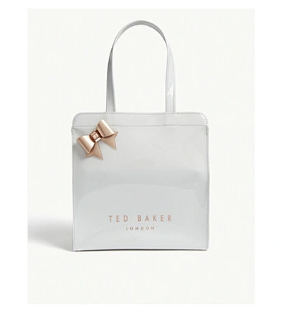 Ted Baker Cleocon Small Bow Shopper In Light Grey