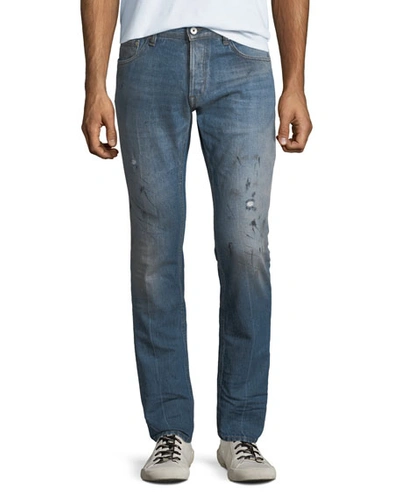 Just Cavalli Men's Slim-fit Paint-splattered Jeans