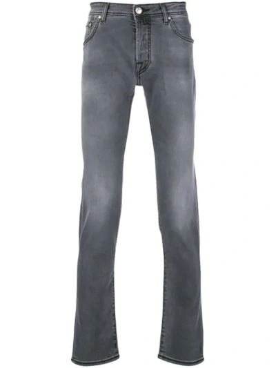Jacob Cohen Washed Denim Straight-leg Jeans In Grey