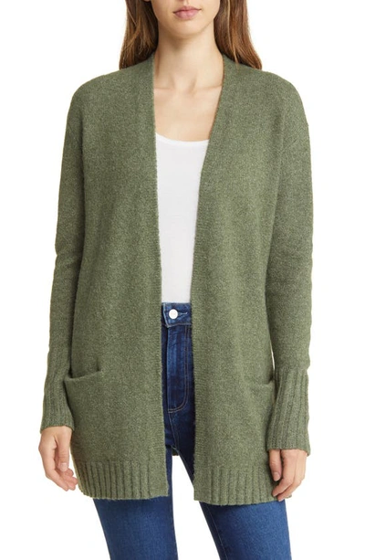 Caslon Open Front Cardigan In Green Sorrel