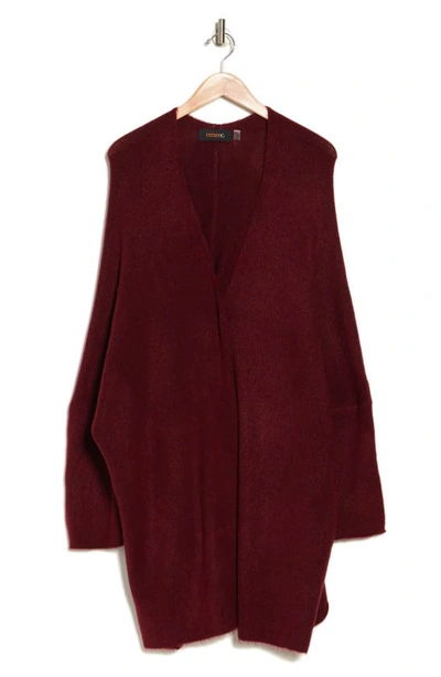 Renee C Oversize Sweater Cardigan In Burgundy