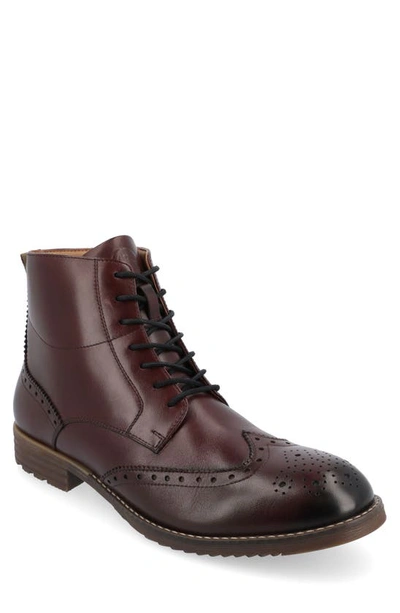 Thomas & Vine Edison Wingtop Ankle Boot In Bordeaux