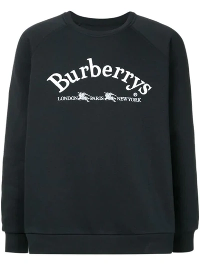 Burberry Men's Battarni Embroidered-logo Jersey Crewneck Sweatshirt In Navy