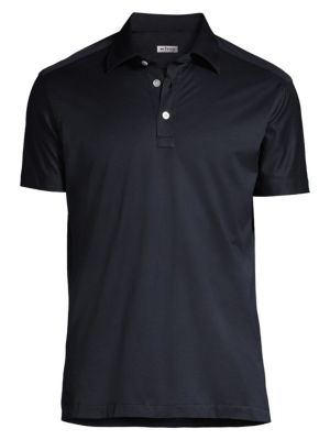 Kiton Men's Cotton Polo Shirt In Blue | ModeSens