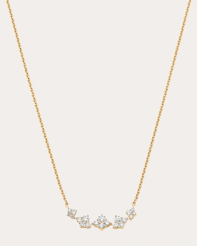 Sara Weinstock 18k Yellow Gold Dujour Graduated Diamond Cluster Station Necklace