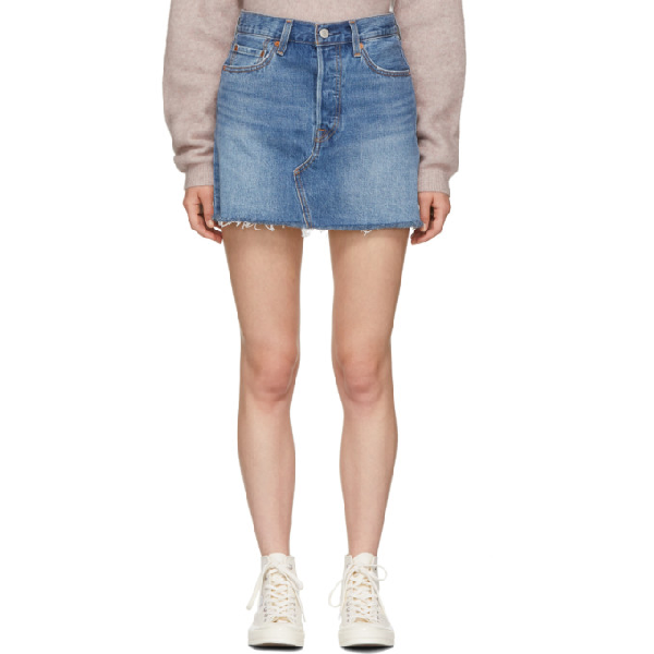 levis deconstructed denim skirt