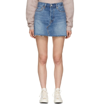 Levi's Deconstructed Denim Mini Skirt In Middle Man