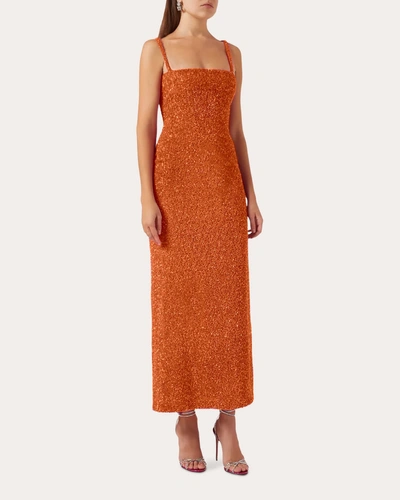 No Pise La Grama Women's Luciernaga Sequin Dress In Orange
