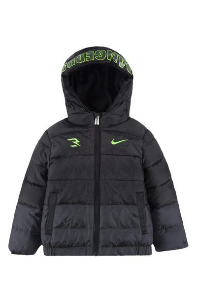 3 Brand Kids' Sideline Ripstop Puffer Jacket In Green Strike
