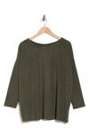 Heather By Bordeaux Ribbed Knit Long Sleeve Sweater In Ht Dark Olive
