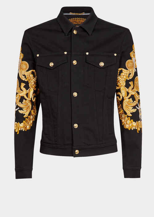 versace black denim jacket