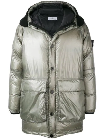 Stone Island Men's Capo Lungo Vera Puffer Jacket, Light Gray In Ghiaccio