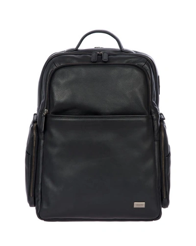 Bric's Torino Men's Large Leather Business Backpack In Black