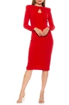 Alexia Admor Kesia Keyhole Long Sleeve Sheath Dress In Red