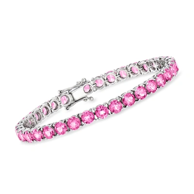 Ross-simons Pink Topaz Tennis Bracelet In Sterling Silver In Multi