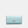 Coach Six Ring Key Case In Light Turquoise/silver