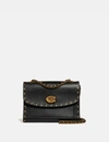 Coach Parker 18 With Rivets In Black In Black/brass