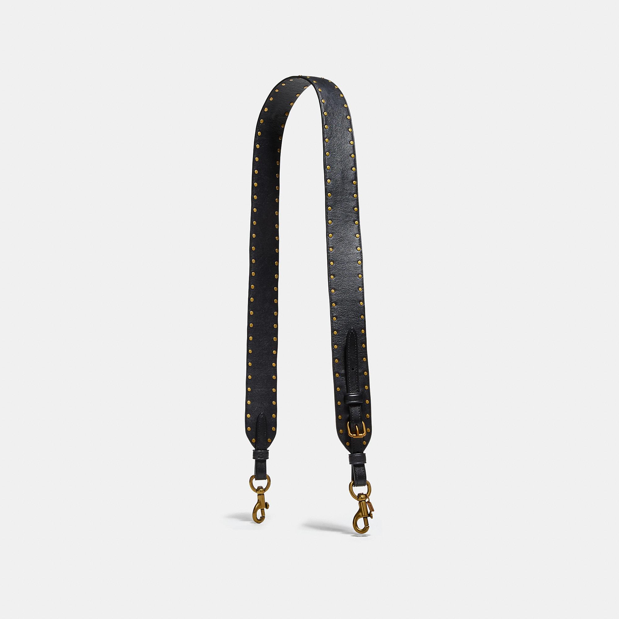 Coach Strap With Rivets In Black/brass | ModeSens