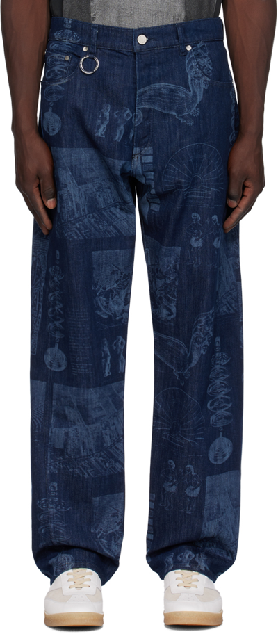 Etudes Studio Navy Batia Suter Edition Side Jeans In Blue