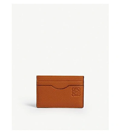 Loewe Orange Two Tone Leather Card Holder In Org Gry