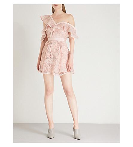 self portrait pink off shoulder dress