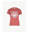 Kenzo Womens Pink Tiger Cotton-jersey Short Sleeve T-shirt In Suede