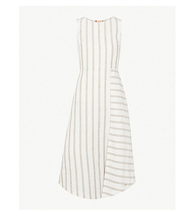 Ted Baker Colour By Numbers Chambra Striped Linen Dress In Ivory