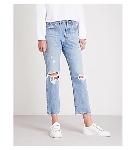 501 High-rise Straight Cropped Jeans 