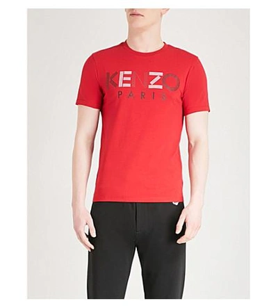 Kenzo Logo-print Cotton-jersey T-shirt In Red