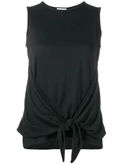 Rag & Bone Ladies Black Bigsby Tie-front Jersey Top