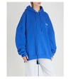 We11 Done Oversized Appliquéd Cotton-jersey Hoody In Blue