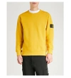 Stone Island Logo Patch-embroidered Cotton-jersey Jumper In Mustard