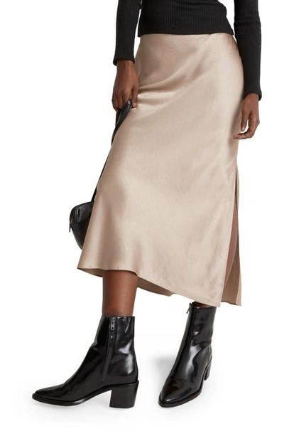 Madewell Satin Slip Skirt In Matchstick