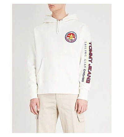 Tommy Jeans Sailing Cotton-blend Hoody In Bright White