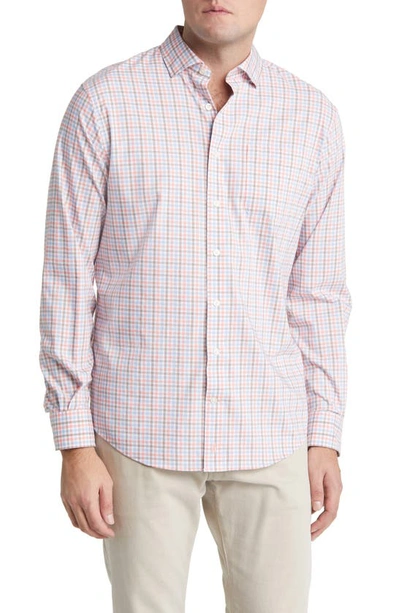Johnnie-o Cary Prep-formance Check Button-up Shirt In Starfish