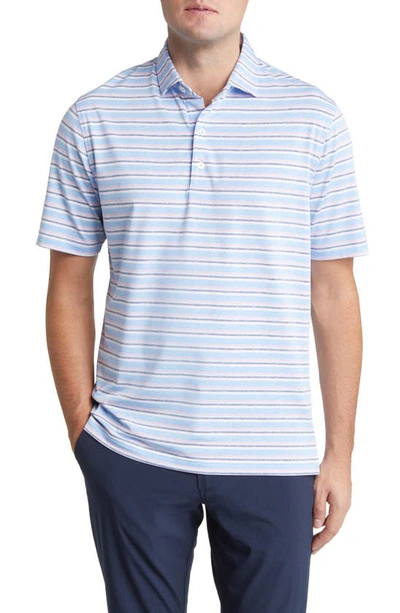 Johnnie-o Crew Stripe Prep-formance Polo In Maliblu