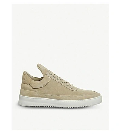 Filling Pieces Low Top Ripple Suede Trainers In Beige Suede