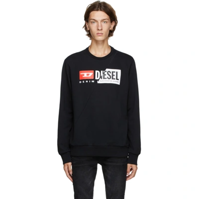 Diesel Kids' S-crew-division Cotton-jersey Sweatshirt In Black