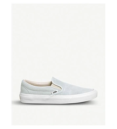 Vans Classic Slip-on Suede Skate Shoes In Illusion Blue