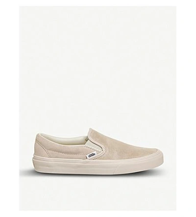 Vans Classic Slip-on Suede Skate Shoes In Silver Peony Eggnog