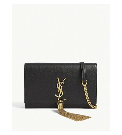 Saint Laurent Black Kate Leather Wallet-on-chain