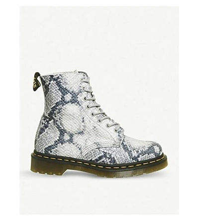 Dr. Martens' 1460 Pascal 8-eye Snake-embossed Leather Boots In Light ...