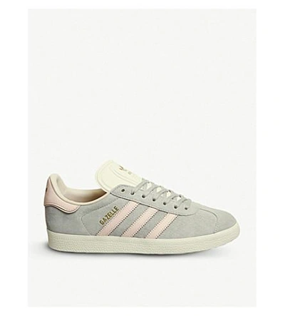 Adidas Originals Gazelle Suede Trainers In Grey Two Icey Pink