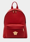 Versace Palazzo Calf Leather Backpack In Red