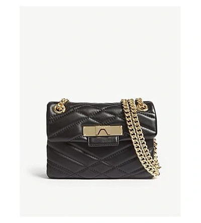 Kurt Geiger Mayfair Mini Quilted Leather Shoulder Bag In Black