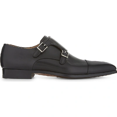 Magnanni Double Monk Shoes In Nero