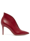 Gianvito Rossi Vania 85 Leather Ankle Boots In Burgundy