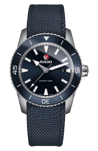 Rado Hyperchrome Captain Cook Fabric Band Watch, 45mm In Blue/ Silver