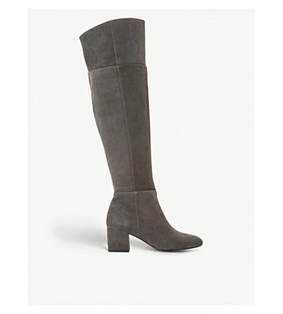Dune Spears Suede Boots In Grey-suede