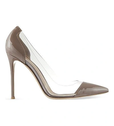 Gianvito Rossi Calabria Patent-leather Court Shoes In Pale Pink